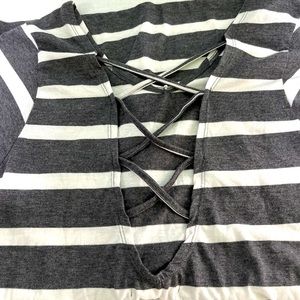 Lagaci striped top. Open strapped back. Size medium.